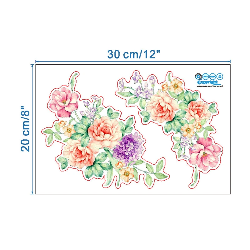 Colorful Flowers 3D Wall Stickers Beautiful Peony Fridge Stickers Toilet Decorat Creative Comfortable Warmth Quality Exquisite
