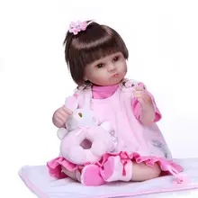 40 см мягкий милый открытый глаз Reborn Baby Doll Дети ролевые игры игрушка с соской