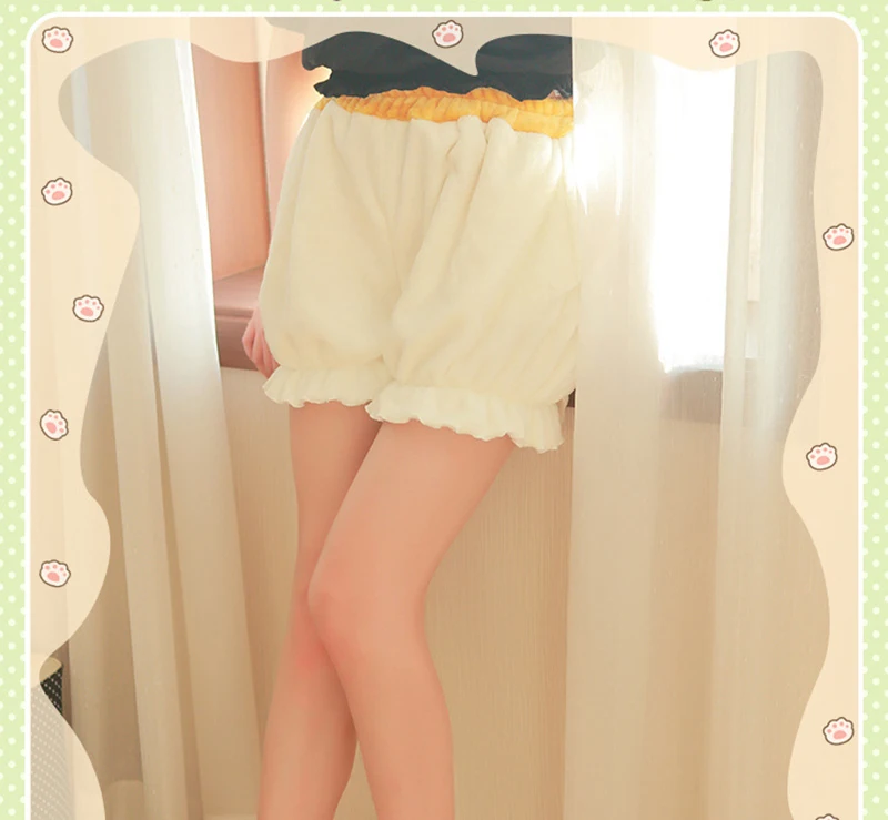 Kawaii аниме корги хвост шорты для женщин Косплей Желтый шорты для девочек Новинка Весна Лето Свободные Повседневная Женская одежда с карманом короткие милые