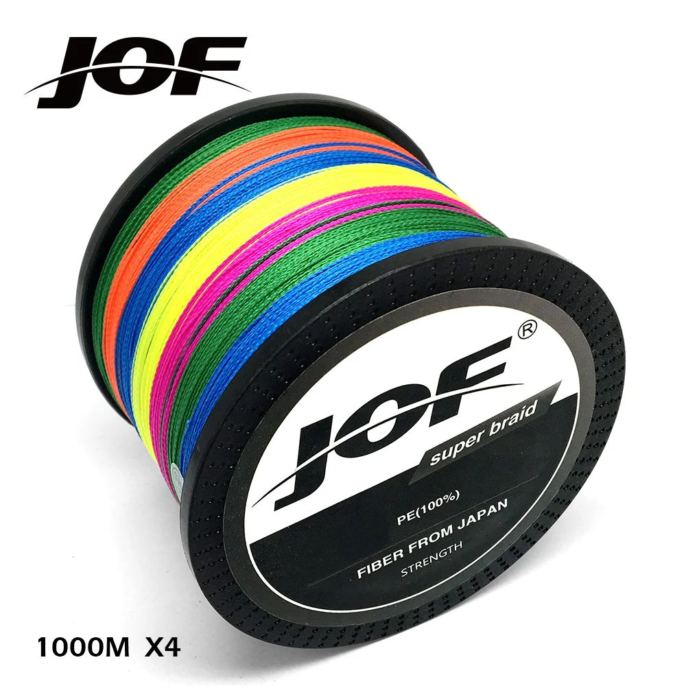 Новинка JOF 1000 м многофиламентная рыболовная леска 100% ПЭ плетеная 4 нити для ловли