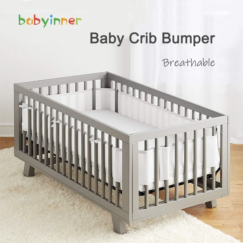 Babyinner 2 Pcs/Set Baby Crib Bumper Breathable Mesh Summer Head