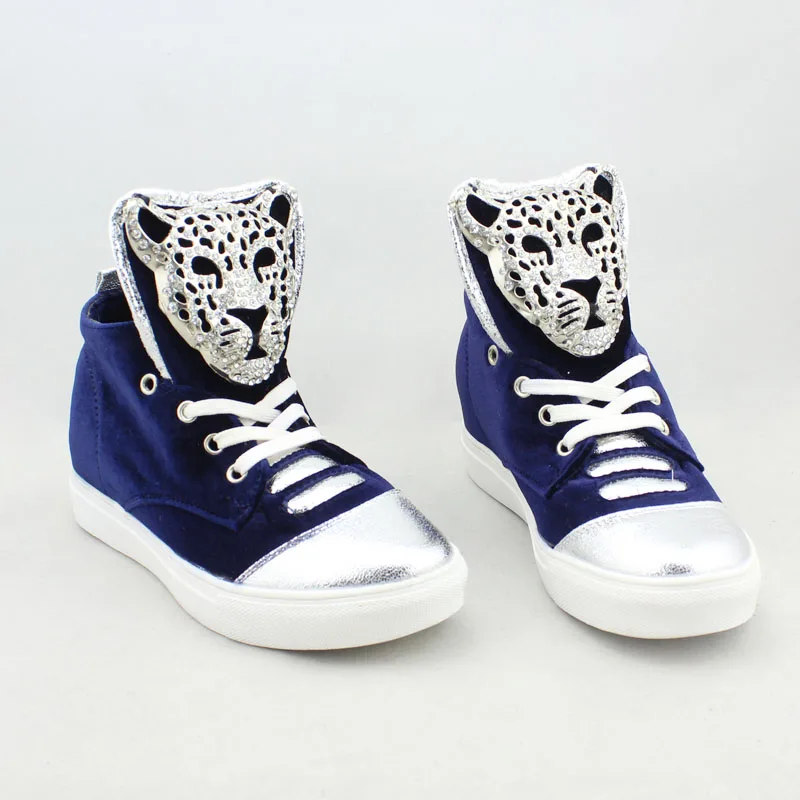 Женские кроссовки с Леопард кристаллами на шнуровке Chaussures Femme Buty Damskie Модные