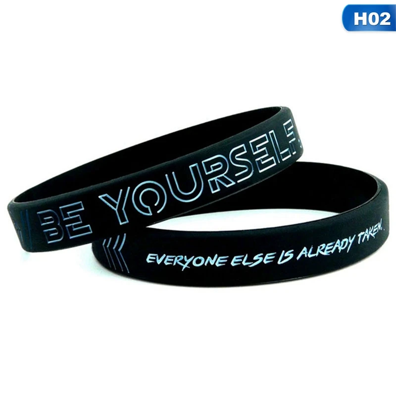Inspiring Bracelets Motivational Be Yourself Change The World Create Dream Inspirational Silicone Wristband 1Pc
