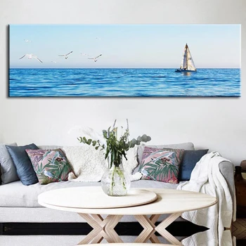 

Wall Art Canvas Painting Seagull Sailboat Paintings On The Wall Wallpaper Wall Pictures For Living Room Home Decor