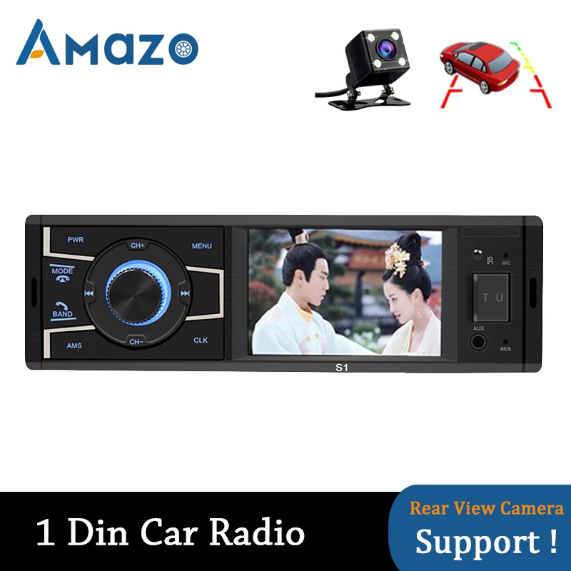 

1 din Car RM Radio 3.2'' Screen car Auto Audio AUX USB TF Input 1din Stereo Autoradio with Rearview Camera Remote Control