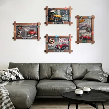 

American Style Vintage Style Metal Signs As Wall Decorwoods Hanging Decorations Home Living Roon Coffee Bar Sign