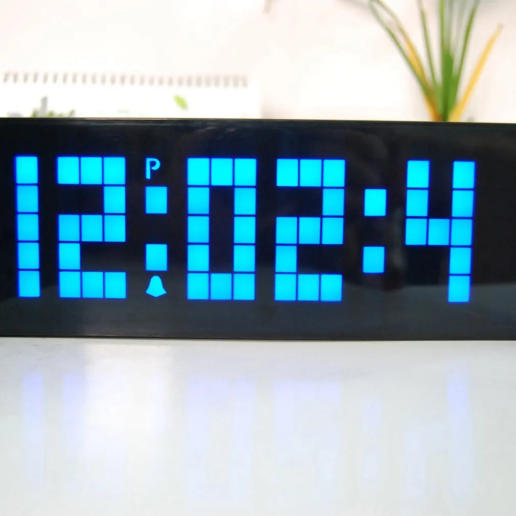 LED Digital Alarm Clocks Smart Creative Bedside Speech Control Alarm Clock Square Multi-function Alarm