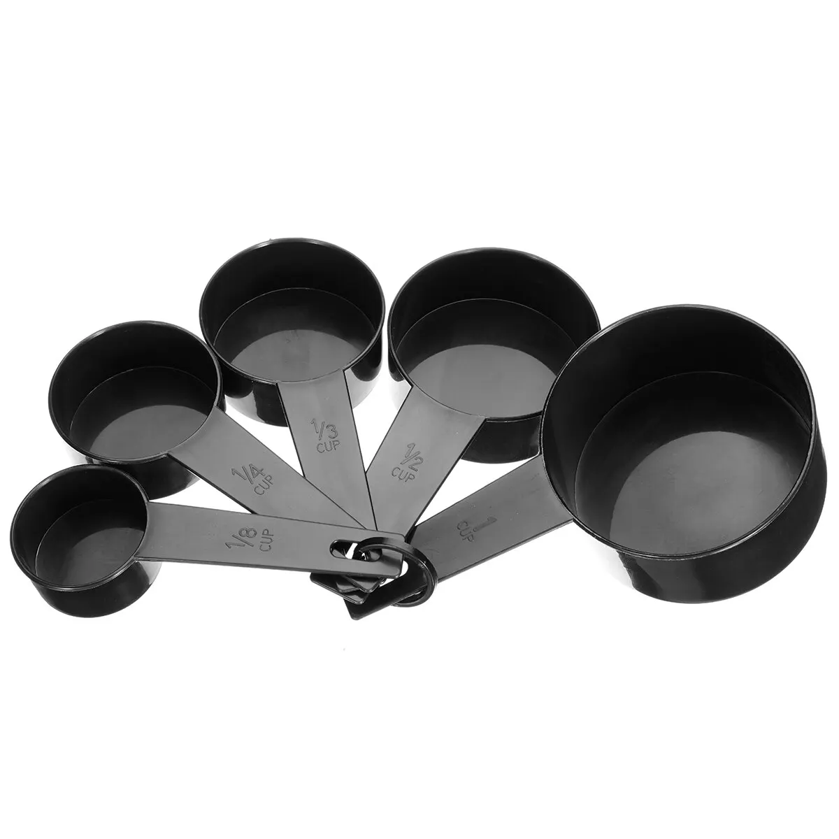 Quality Plastic Measuring Cups Kitchen Measuring Spoons Set Practical 10 Sizes Black New Kitchen Measuring Tool Set 0.6-250ml