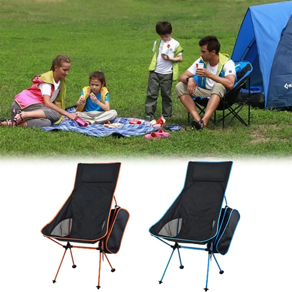 Portable Folding Chair Aluminium Alloy Back Camping Beach Chair Fishing Chair Stool Outdoor Leisure Hiking Seat Table Chair