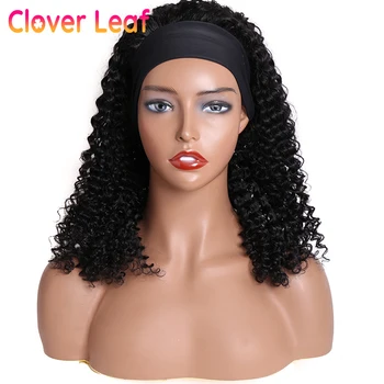 

Clover Leaf Curly Headband Wig 150% Brazilian Curly Human Hair Wig Remy Scarf Headband Wigs For Black Women