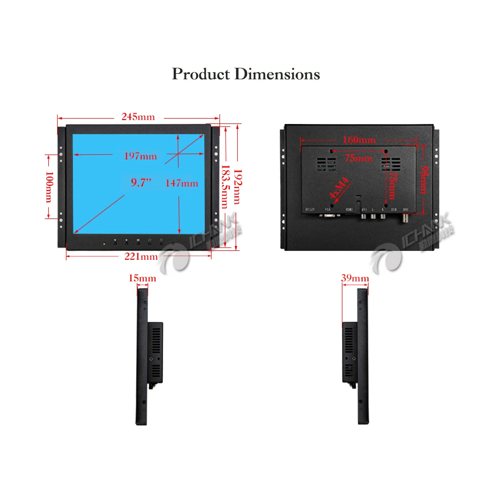 ZK097TN-V592/9," 10" дюймовый 1024x768 HDMI VGA ips FullView 720p Встроенный Открытый каркас настенный промышленный ПК монитор ЖК-экран