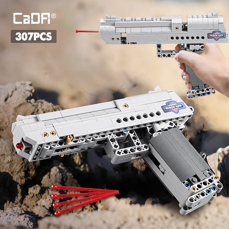 

cada Desert Eagle Pistol MK23 Pistol Uzi submachine gun military ww2 Building Blocks legoing Technic city police swat Series Can Fire Bullets toys for kids