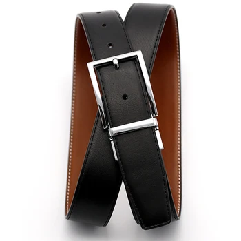 

Men's high-quality leather belt luxury designer belt alloy pin buckle men's new business rotary buckle double-sided leather belt
