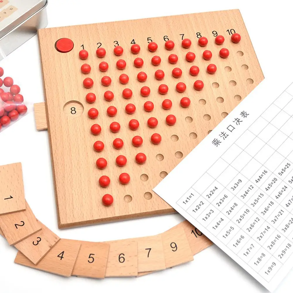 Hobbylane Math Educational Wooden Toy Multiplication and Division Bead Board for Early Childhood Training Hobbylane Math Educational Wooden Toy Multiplication and Division Bead Board for Early Childhood Training