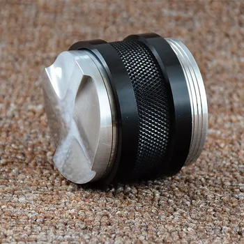 

Double Coffee Tamper ,Multifunction Aluminum Tamper 58mm Convex Base Adjustable Four Leaves Powder Hammer Espresso Tamper
