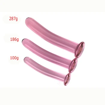 Pink Crystal Glass Anal Plug Smooth Anal Dildo For Women Big Butt Plug Prostata Massage Vagina Dilator Sex Products For Couple 5