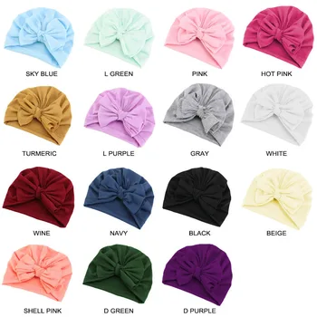 

1PCS Cotton Turban Toddler Headband for Baby Kids Headwear Beanie Hat With Flower Elastic Soft Headwrap Tools Hair Styling