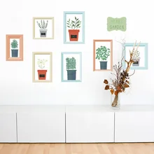 Растительные горшечные наклейки "растения" самоклеющиеся креативные спальни хипстерские украшения комнаты диван ресторан теплые настенные клейкие бумаги