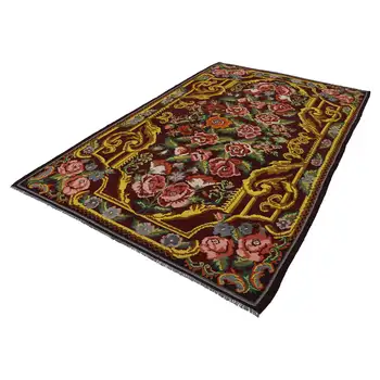 

202x320 Cm Black Handmade Vintage Moldovan Rugs Rug-7x10 Ft