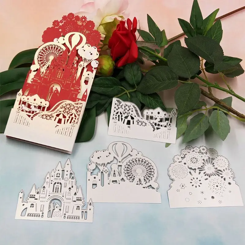 Christmas castle Metal Cutting Dies Stencil Handmade Crafts Paper Card DIY