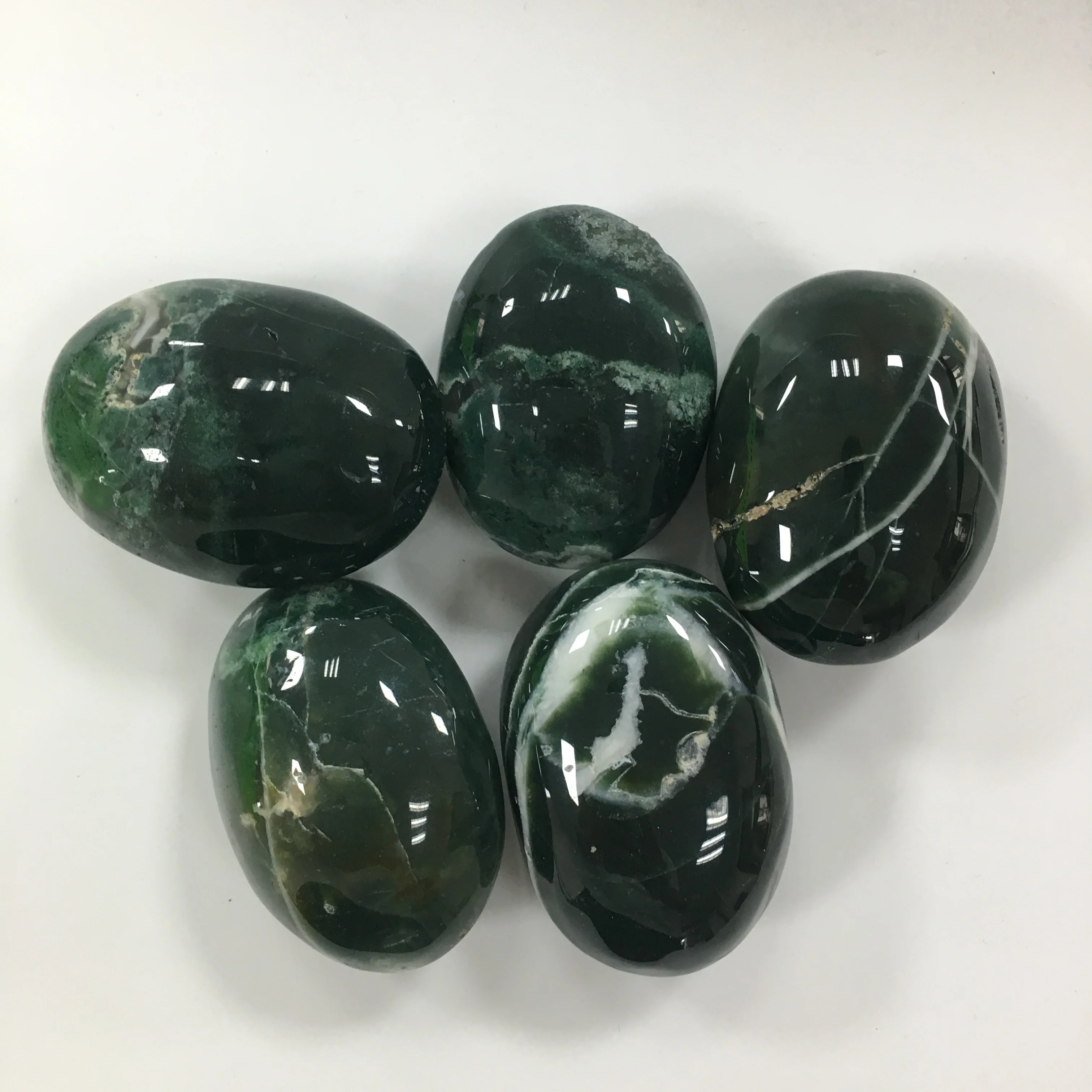 

Wholesale Natural Moss Aquatic Agate Palm Stone Moss Aquatic Agate Tumbled Stone