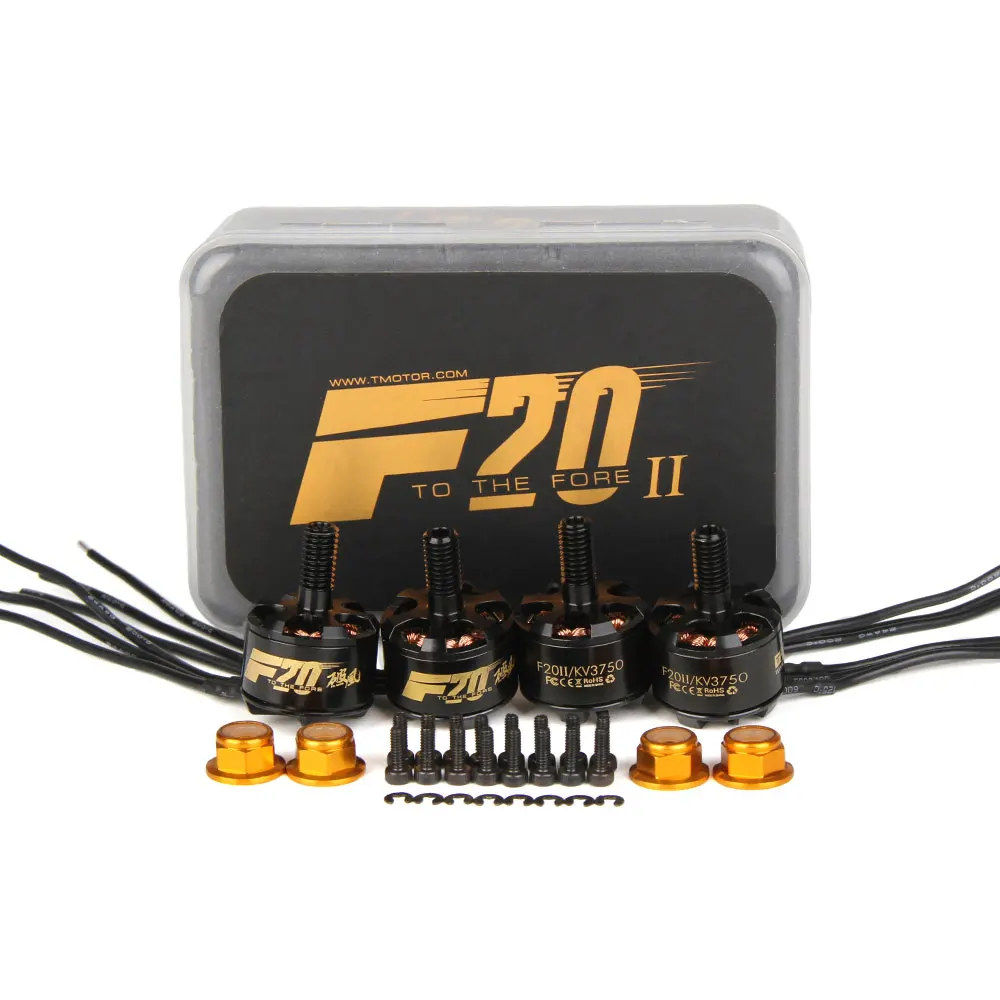 4 piezas T-Motor F20II F20 II 1408 2800KV мотор sin escobillas a 2-4 S para 130 de 140 150 мультиротор RC Дрон FPV гоночный