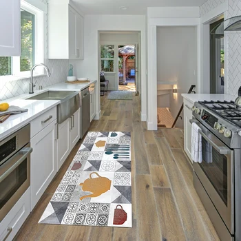 

Non-slip Kitchen Carpet Floor Mat Polyester Home Living Room Carpet Doormat Kitchen Rug Wrinkle-Resistant Kitchen Mat Home Decor