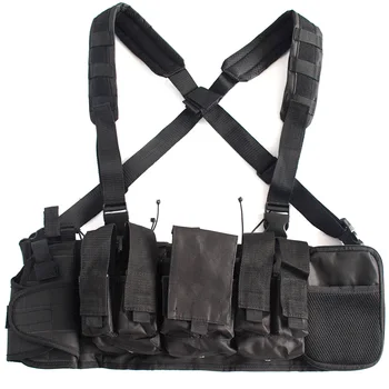 

Gear Mf Style Uw Iv Chest Rig 600D Molle Vest With Multi-Pockets For Edc Tools Flashlight Torch Bbs Patches