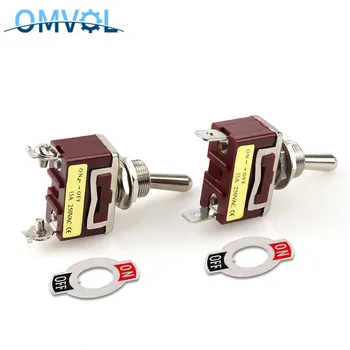 

1pc 12mm Momentary toggle switch 2pin single side spring return latching on-off fixed 15A 250VAC waterproof cover
