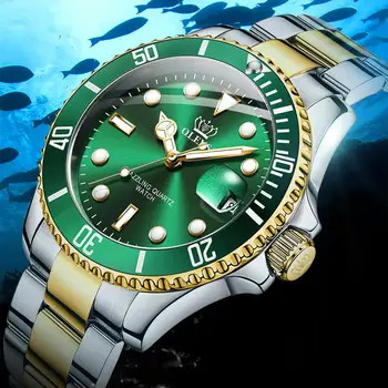 Reloj de pulsera de acero inoxidable para Hombre, deportivo, de cuarzo, resistente al agua, con caja