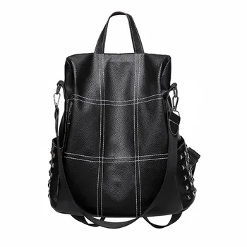 

Fall/winter New Ladies Leisure Backpack Large Capacity Travel PU Shoulder Bag