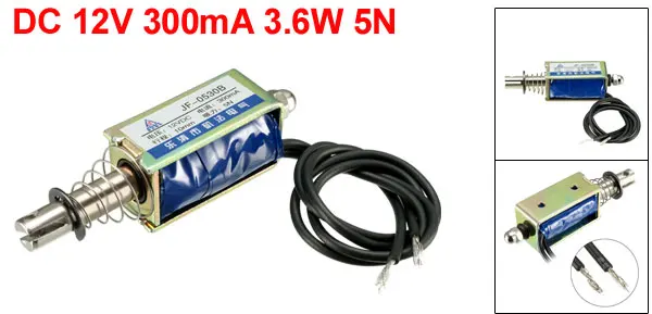 DC12V 5N 10mm Uxcell 1 шт. Pull Push Тип линейного движения соленоид Электромагнит постоянного тока 12 В 24 В 4-25N 10 мм высокой мощности - Цвет: DC12V 5N 10mm