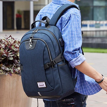 

Men15 Inch Laptop Bag Backpack USB Charging Backpack Fashion Brand Men Waterproof Travel Bag Mochila