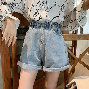 

Shorts Women High Waist Trendy Soft Elegant High-Quality Female All-match Korean Style Womens Zipper Pockets Summer Large Size