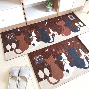 

New Kitchen Floor Mats Household Cartoon Dirt-Resistant Non-Slip Floor Mats Long Strips Of Oil And Waterproof Floor Mats TE889