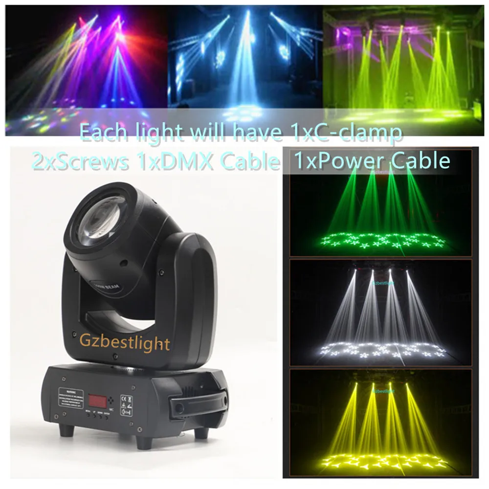 Moving Head Light 2pcs or 4pcs/lot 100W Mini Beam Spot Movin Head 8 Rotating Prism DMX & Sound Activated For Stage Club Bar Festival