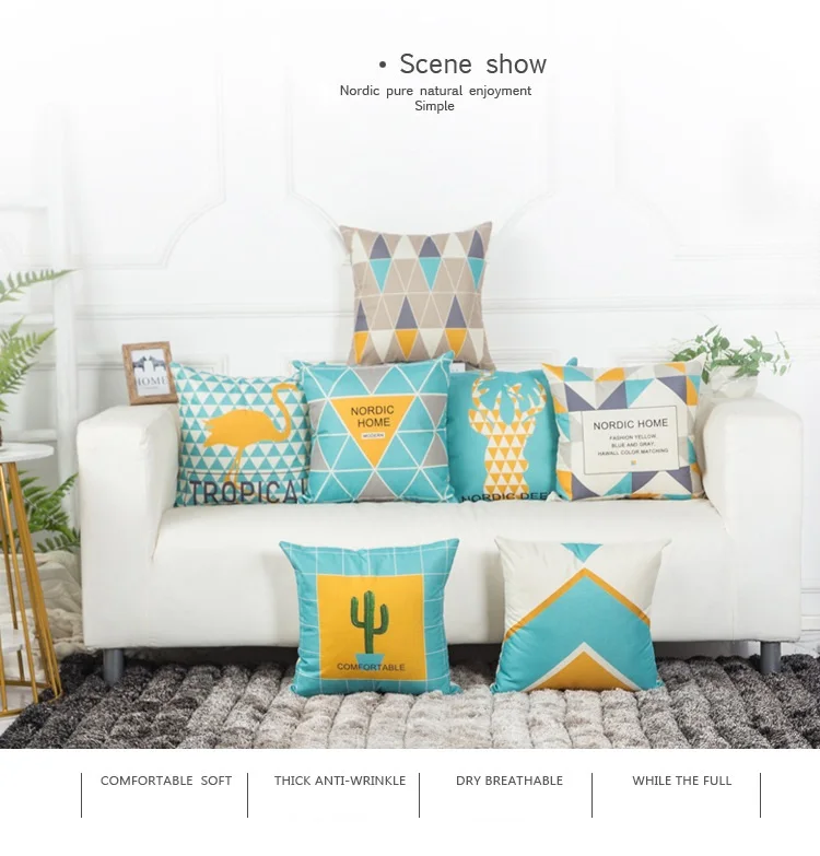 New Cojines Bule Yellow Throw Pillow Case Sofa Car Waist Cushion Cover Home Decor Kussenhoes Housse de Coussin Pillowcases