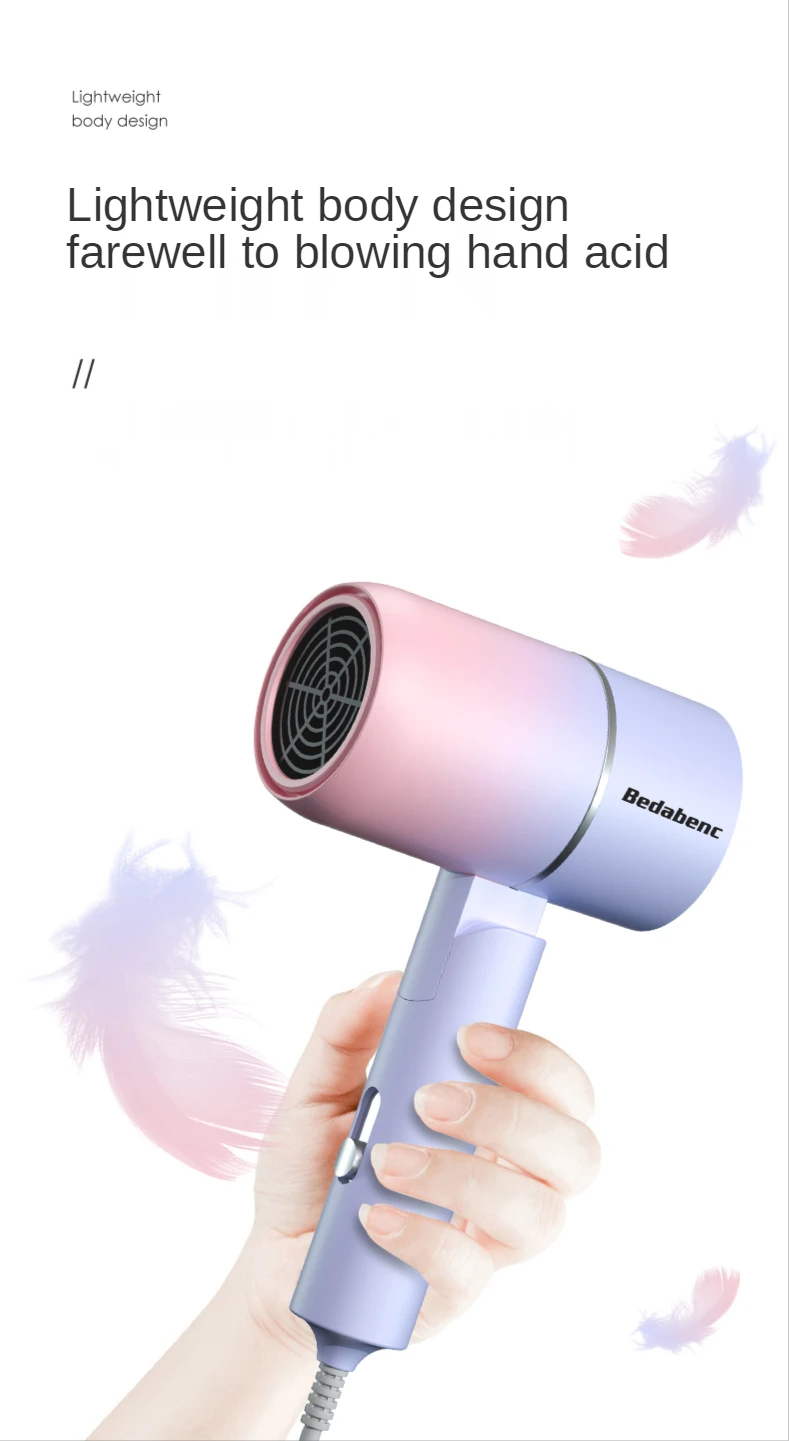 Secador de Cabelo Cuidados com o Cabelo para Casa 750w com Bolsa de Transporte Dobrável Quente Anion Mini Viagem Portátil 220v-240v ar 48 com o cabelo para casa mini viagem