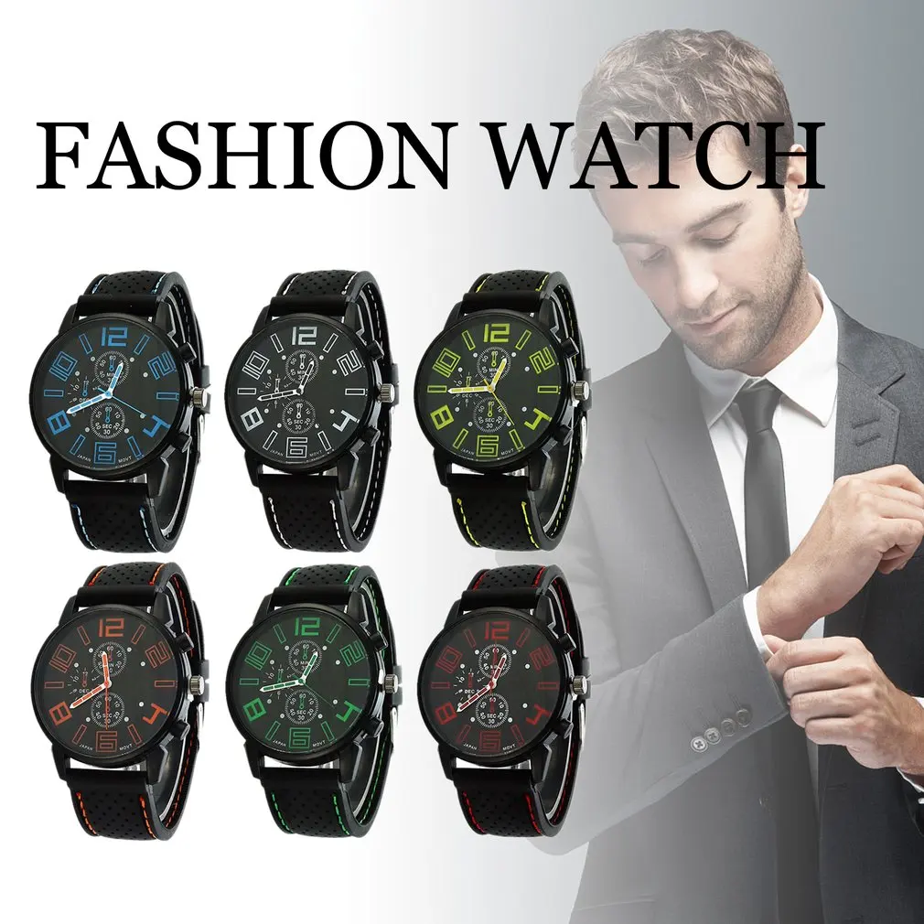 

Dial Sports WristWatch Casual Quartz Analog Silicone Stainless Steel Men's Quartz Watches Wrist Watches Fashion