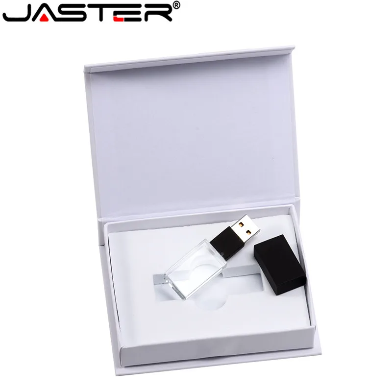 JASTER логотип Кристалл Usb 2,0 флэш-накопитель с подарочной коробкой 2 ГБ 4 ГБ 8 ГБ 16 ГБ 32 ГБ 64 ГБ