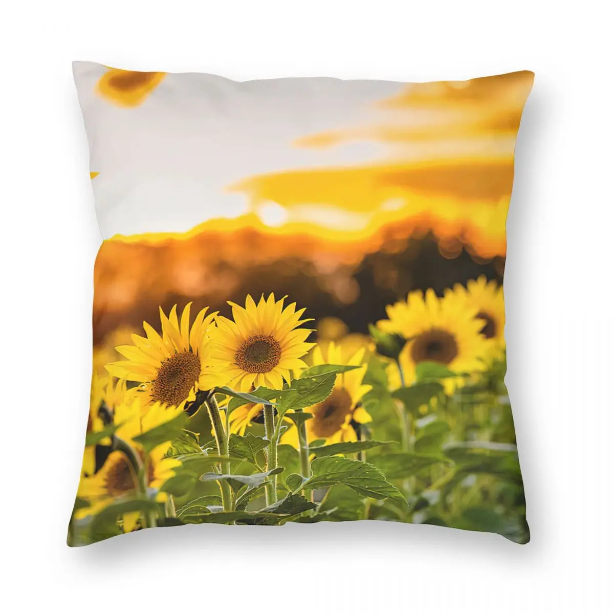 

Summer Sunflower Pillowcase Printing Fabric Cushion Cover Gift Daisy Flowers Pillow Case Cover Home Wholesale 18''