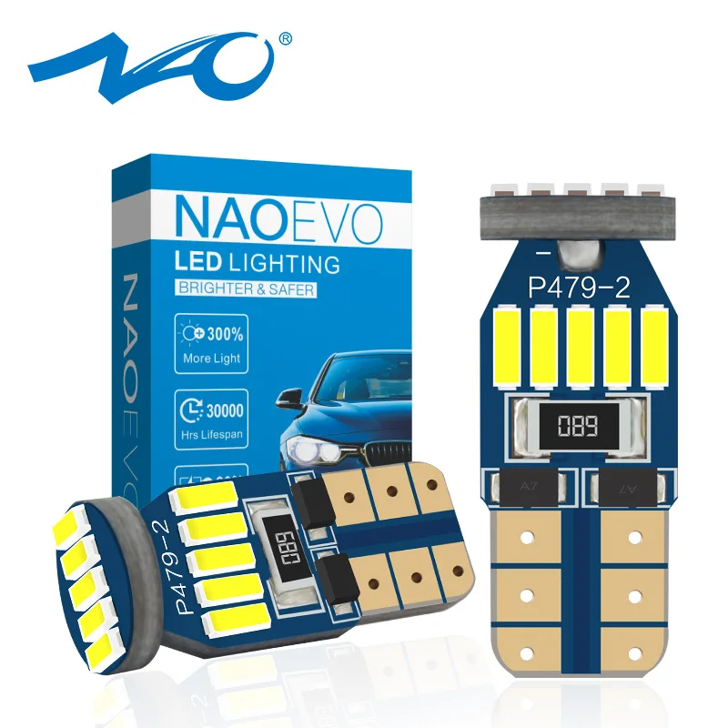 NAO W5W T10 светодиодный 1,3 W 5W5 автомобильный светильник s 12V 4014 SMD 194 мотоциклетный интерьерный светильник белый супер яркий 6000K зазор купольная лампа