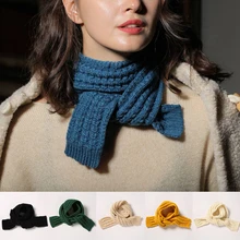 Детский Теплый шерстяной вязаный шарф; сезон осень-зима; толстый мягкий теплый шарф для девочек; Красивая однотонная одежда; аксессуары; шарфы