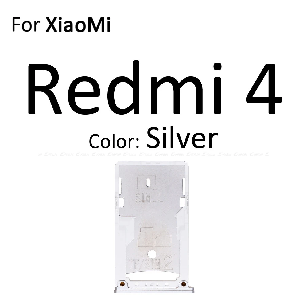 Sim Card Socket Slot Tray Reader Holder Connector Micro SD Adapter Container For XiaoMi Redmi 4A 4 Pro Note 4 Replacement Parts - Цвет: For Redmi 4 Silver