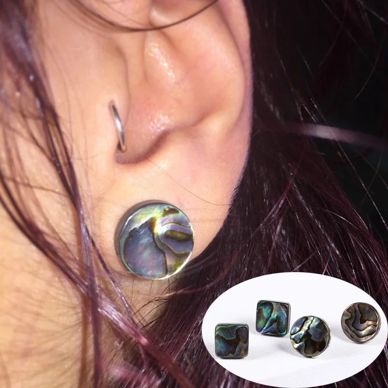 

Vintage Green Abalone Shell Geometry Stud Earrings Square Earring Handmade Boho Style Tortoise Shell Earrings Women Jewelry Gift