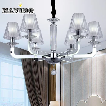 

Simple Modern Crystal Chandelier Living Room Restaurant Atmosphere Originality Iron Lamp