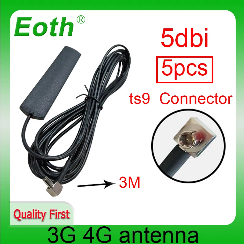 Eoth 5 шт. антенна 3G 4G lte 5dbi ts9 разъем антенны маршрутизатор 21 см ipex 1 SMA гнездовой
