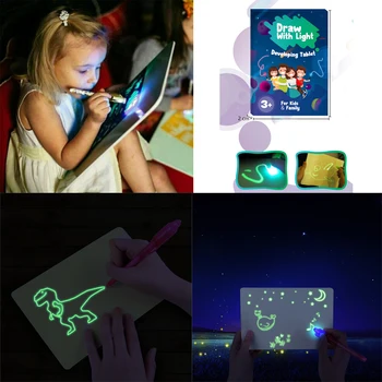 

2020 New Painting Toy Drawing With Light Fun And Developing Toy Drawing Board Magic Draw Educational Toys Kids New year gift