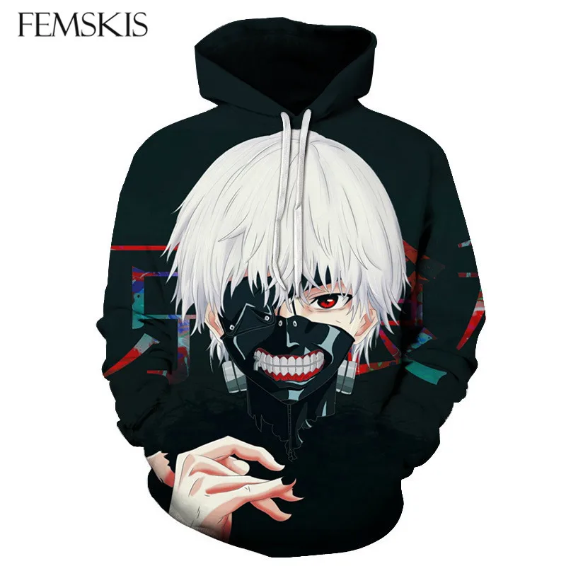 

FEMSKIS Tokyo Ghoul Hoodies Classic Anime Hoodie 3D Sweatshirt Harajuku Hip Hop Men Women Hoody Casual Pullovers Autumn Clothing