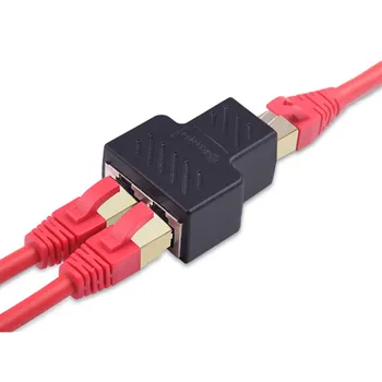 

1 to 2 Ways LAN Ethernet Network Extension Cable RJ45 Splitter Extender Adapter Connector for Ethernet Cable Female to Female